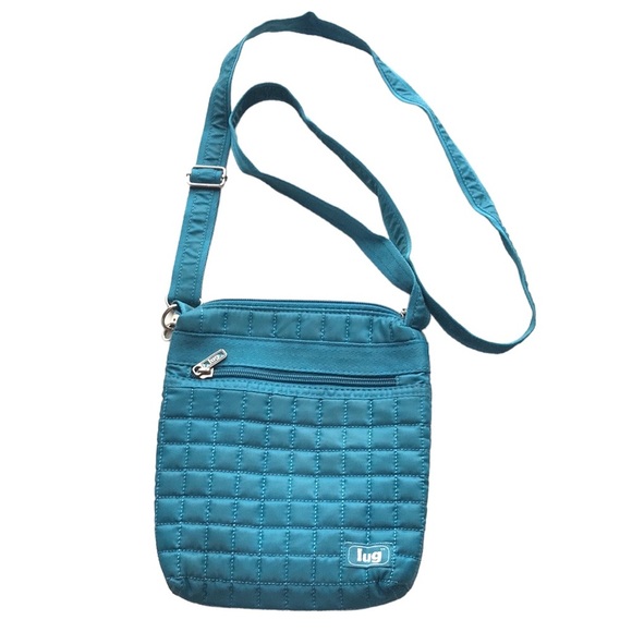 Lug quilted crossbody bag purse blue dark teal - Picture 1 of 11